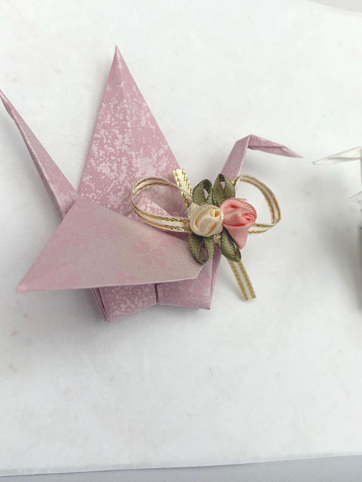 Sakura washi origami crane wedding frame, made in Japan