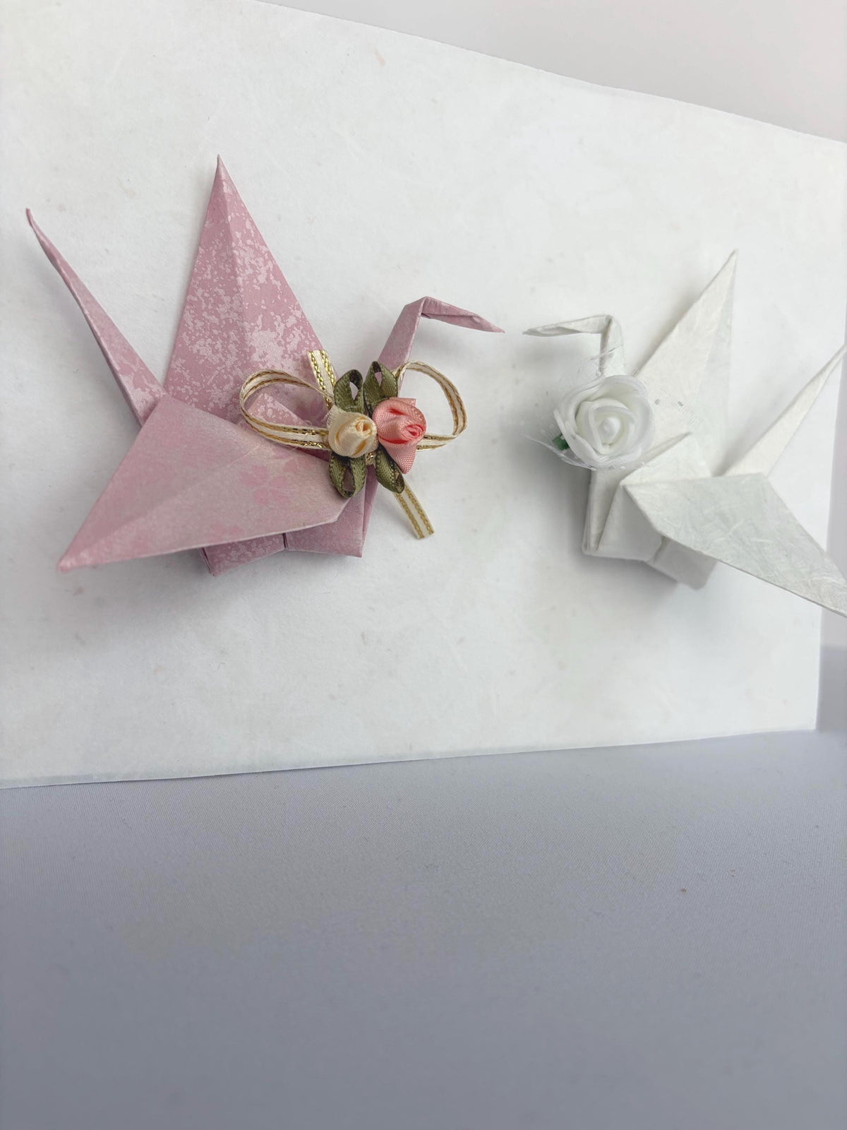 Sakura washi origami crane wedding frame, made in Japan