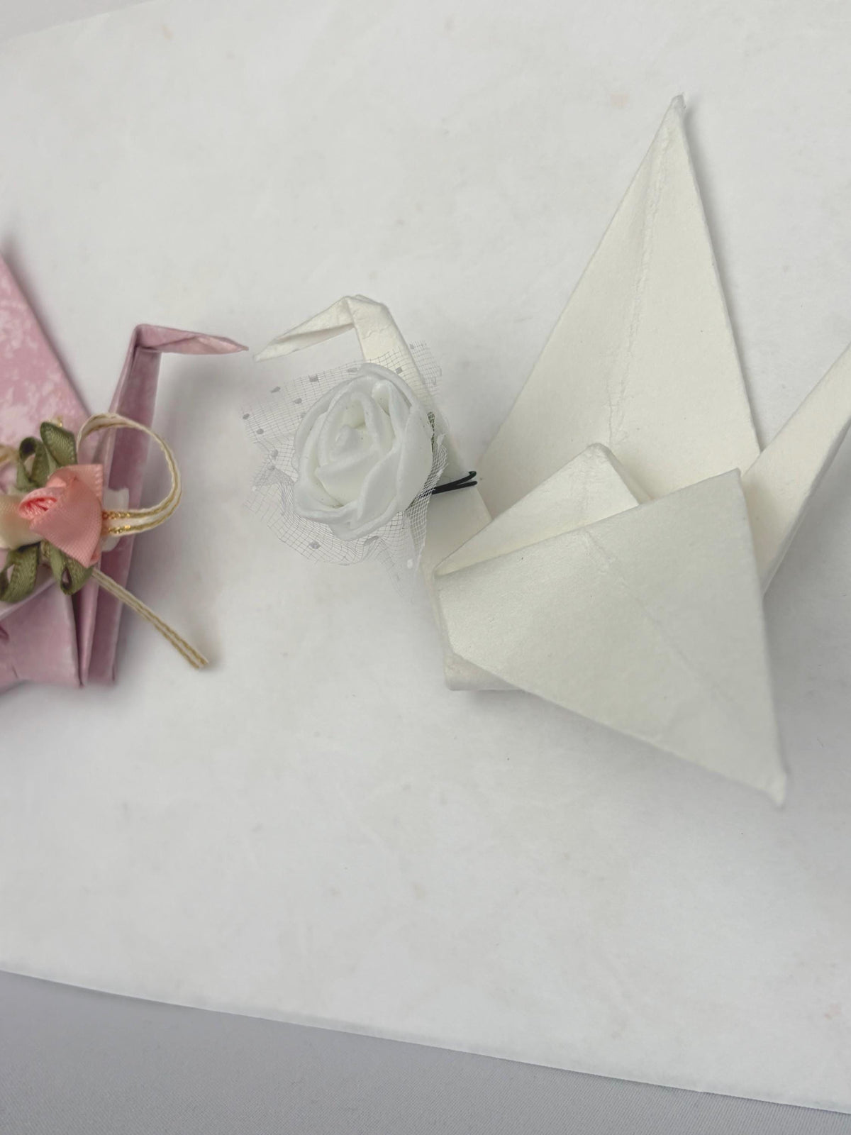 Sakura washi origami crane wedding frame, made in Japan
