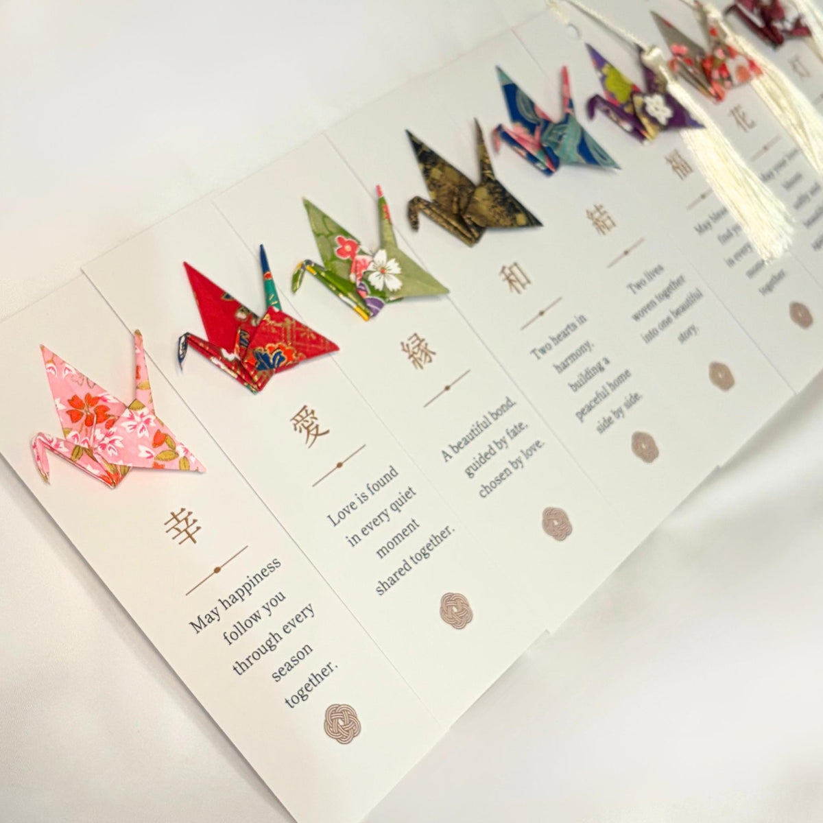 Bookmark wedding favors in assorted washi patterns
